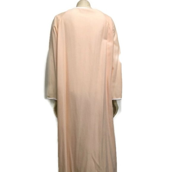 JJM 22W 2X Apricot Peach Fleece Long Snap-Front Bathrobe NEW Vintage - Picture 2 of 10